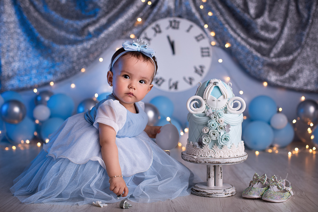 smash the cake princesa cinderela ensaio de menina