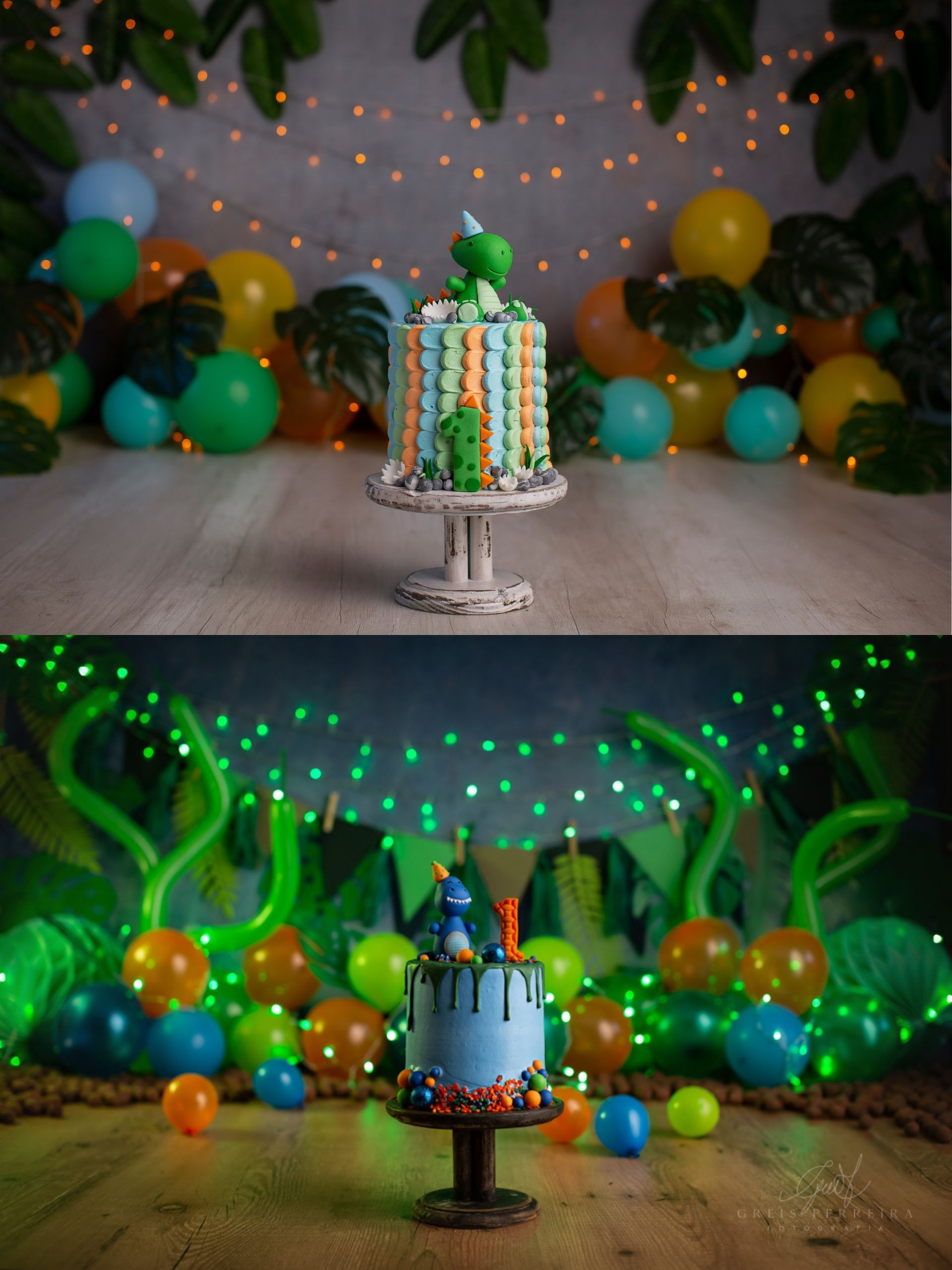 Smash the Cake Dinossauro mae de menino ensaio de aniversário de bebe