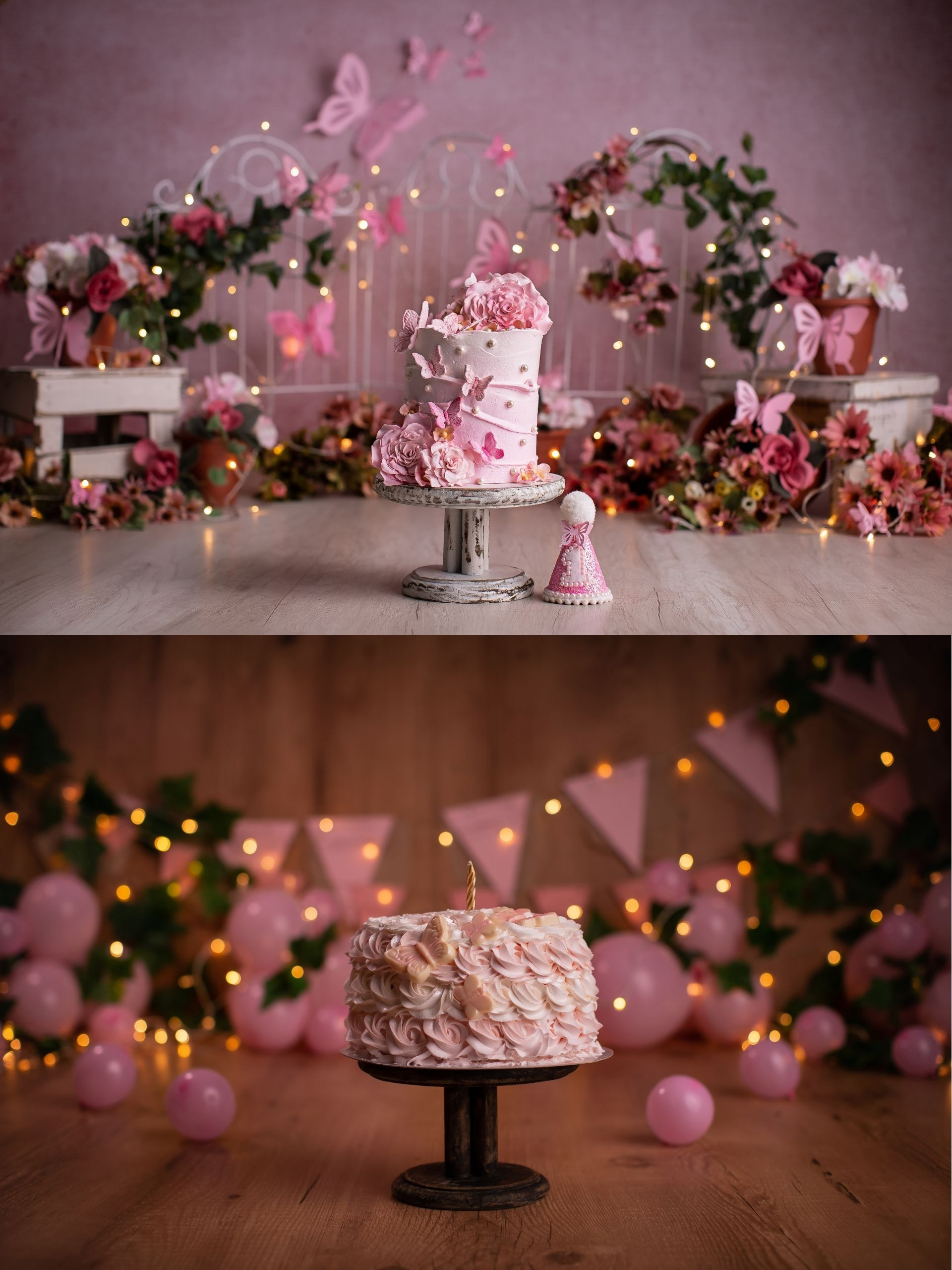 Smash the Cake Borboleta mae de menina ensaio de aniversário de bebe