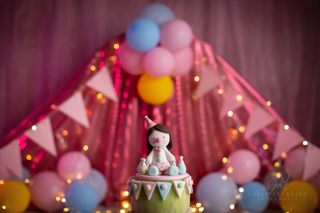 Smash the fruit Circo Rosa de palhacinha de amigurumi tenda rosa com suporte de bolo de aniversario branco e bolo de melao