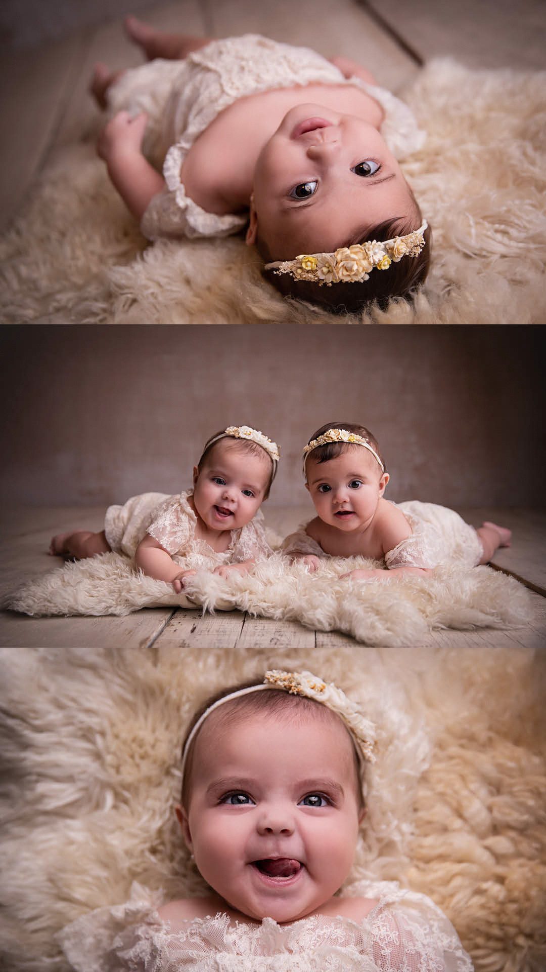 ensaio de bebe menina gemeas fotografia 6 meses