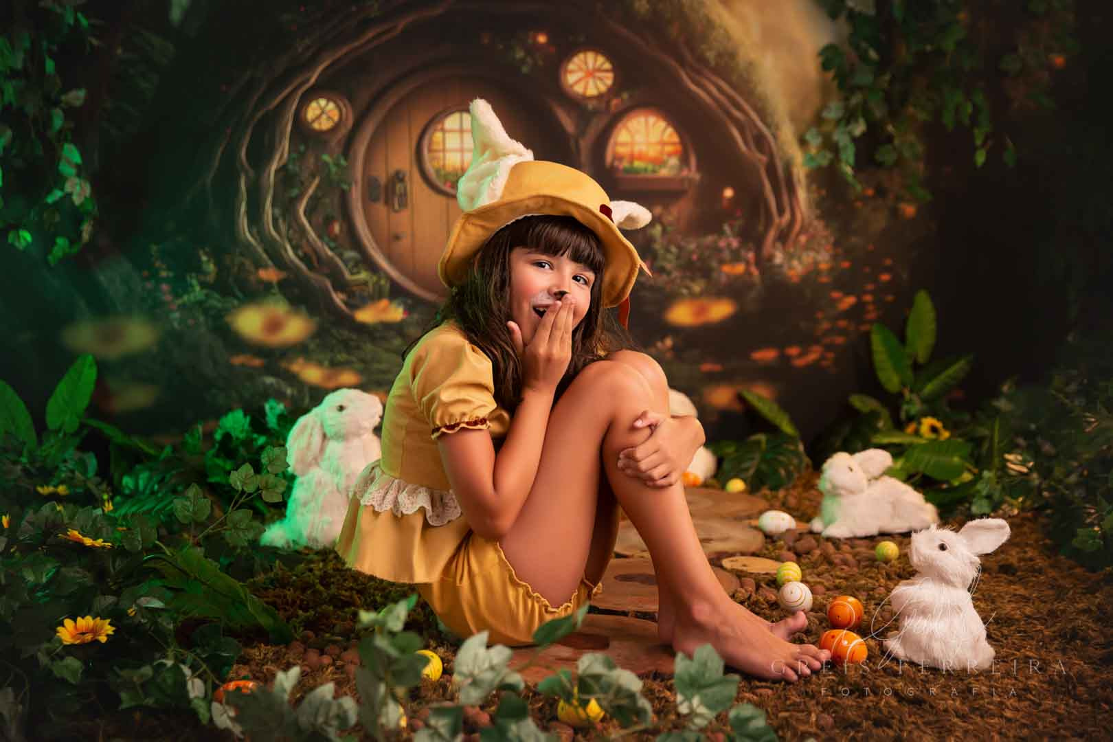 foto de ensaio de pascoa infantil menina 8 anos