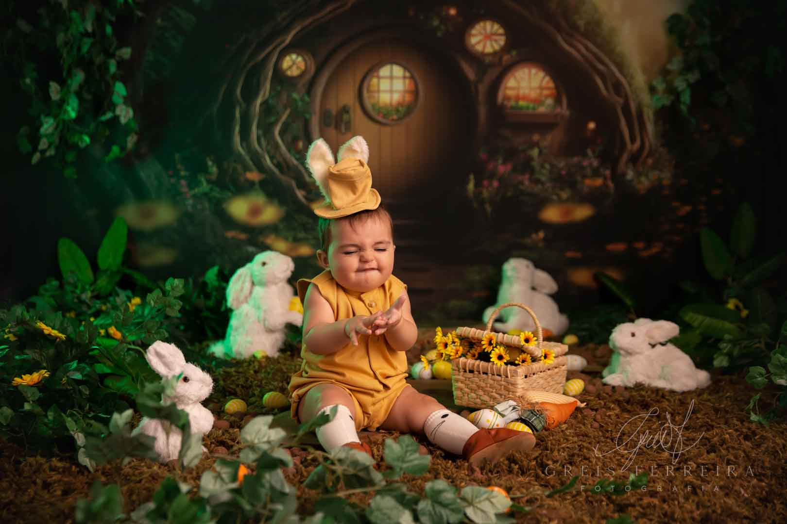 foto de ensaio de pascoa bebe menino