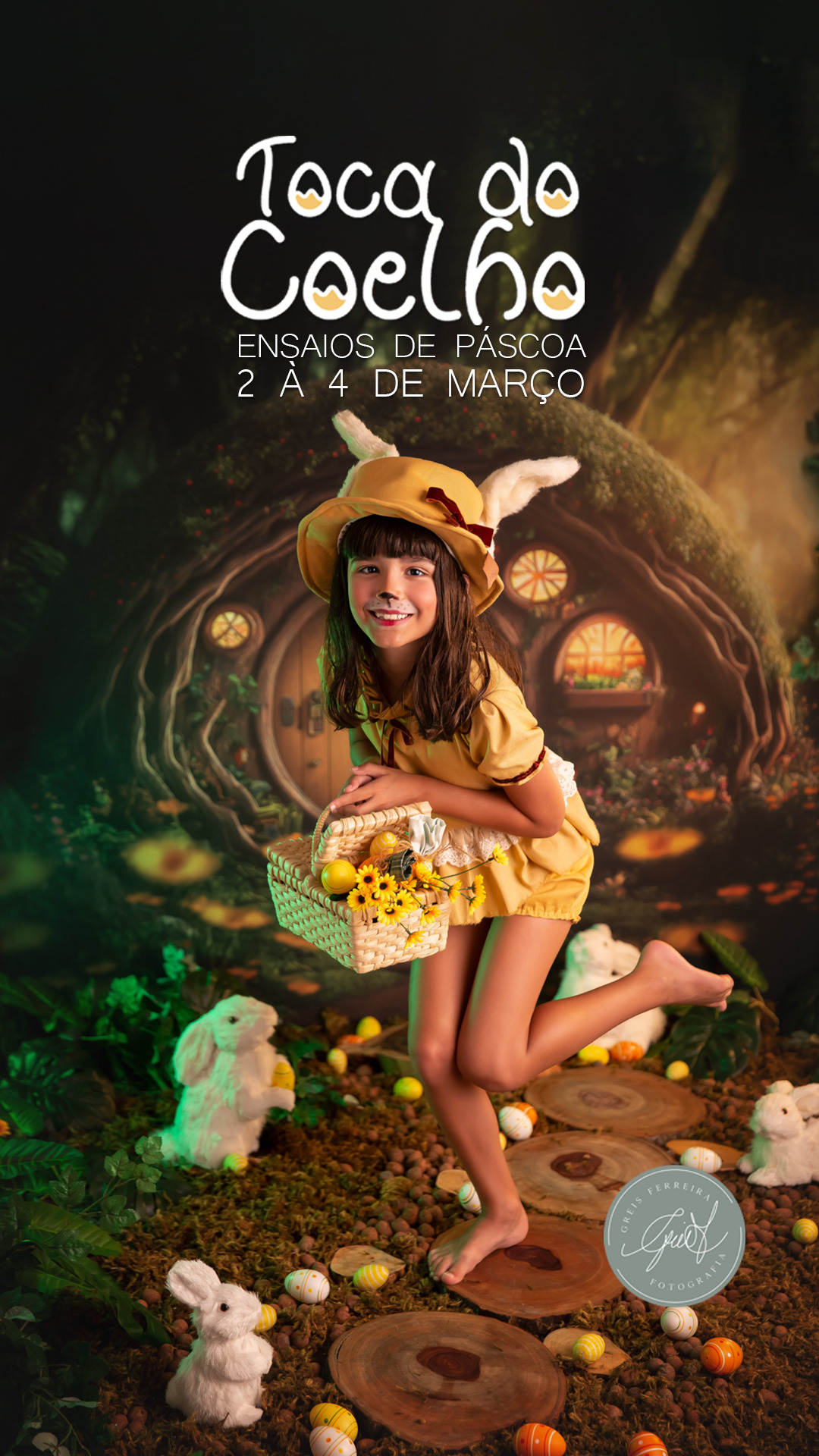 foto de ensaio de pascoa infantil menina