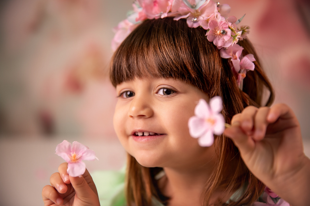fotografia infantil menina girl primavera flores
