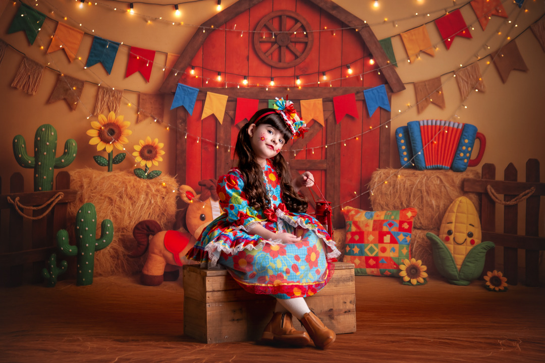 ensaio bebe festa junina menina