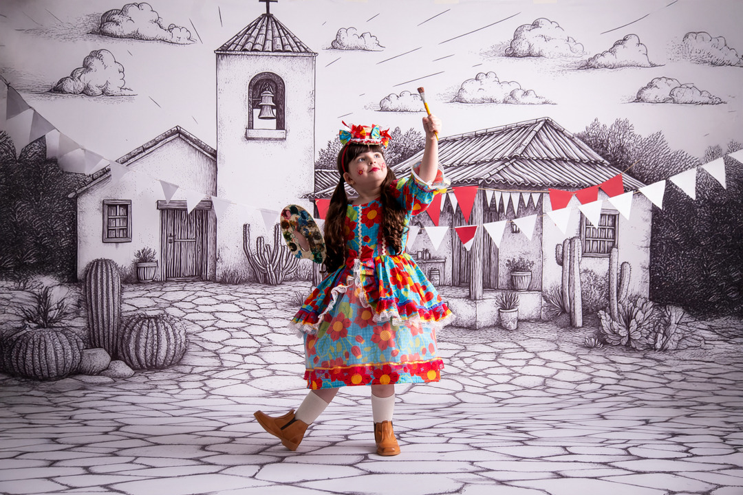 ensaio bebe festa junina menina