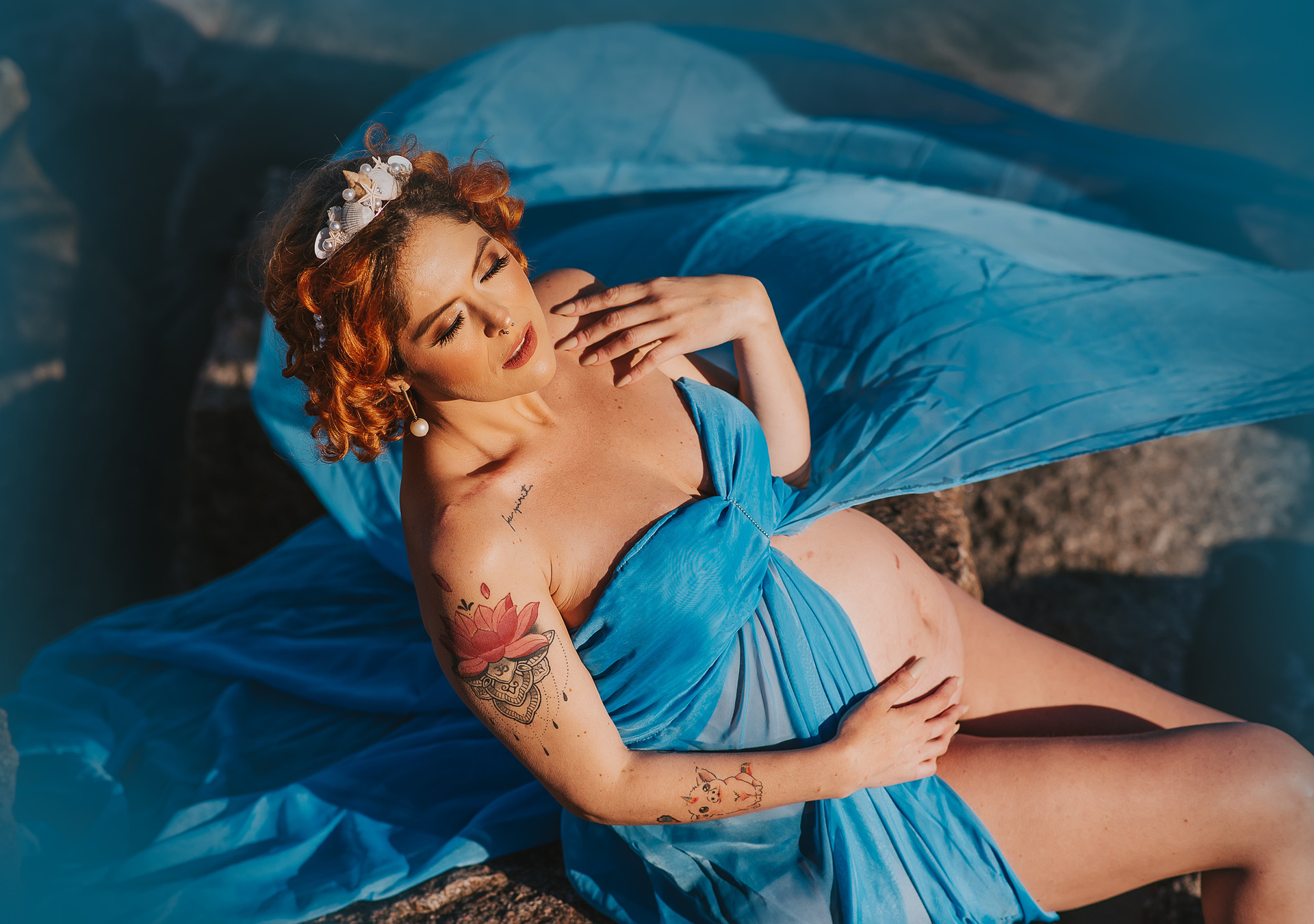 Fotos de gestante em Bento Gonçalves no sol por Aline Fontes