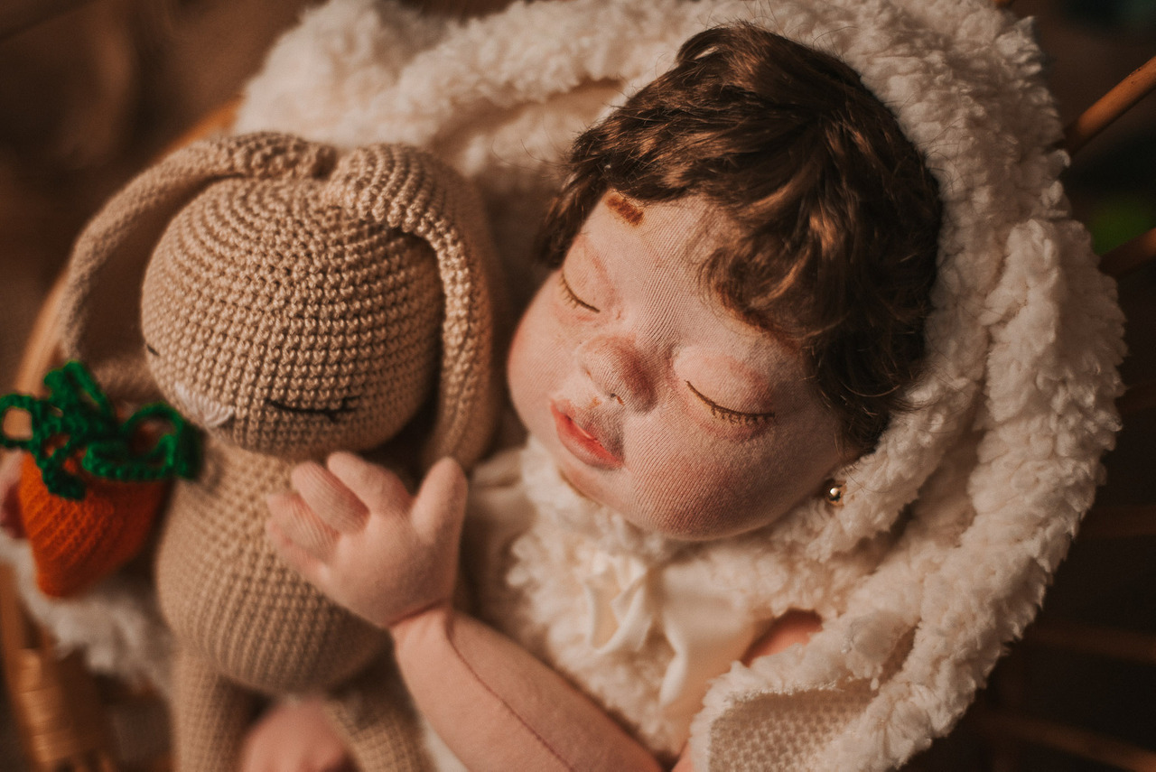 boneca de treinamento newborn bebê reborn fotografia de recém nascido Aline Fontes