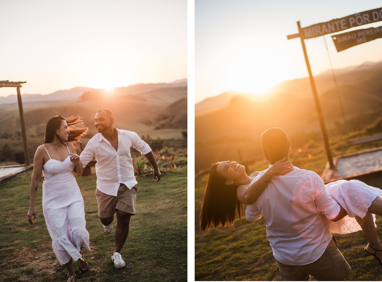 Pre Wedding Marcela e Guilherme ao por do sol