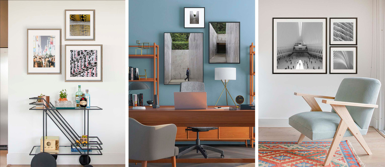 composição de quadros decorativos para bar home office