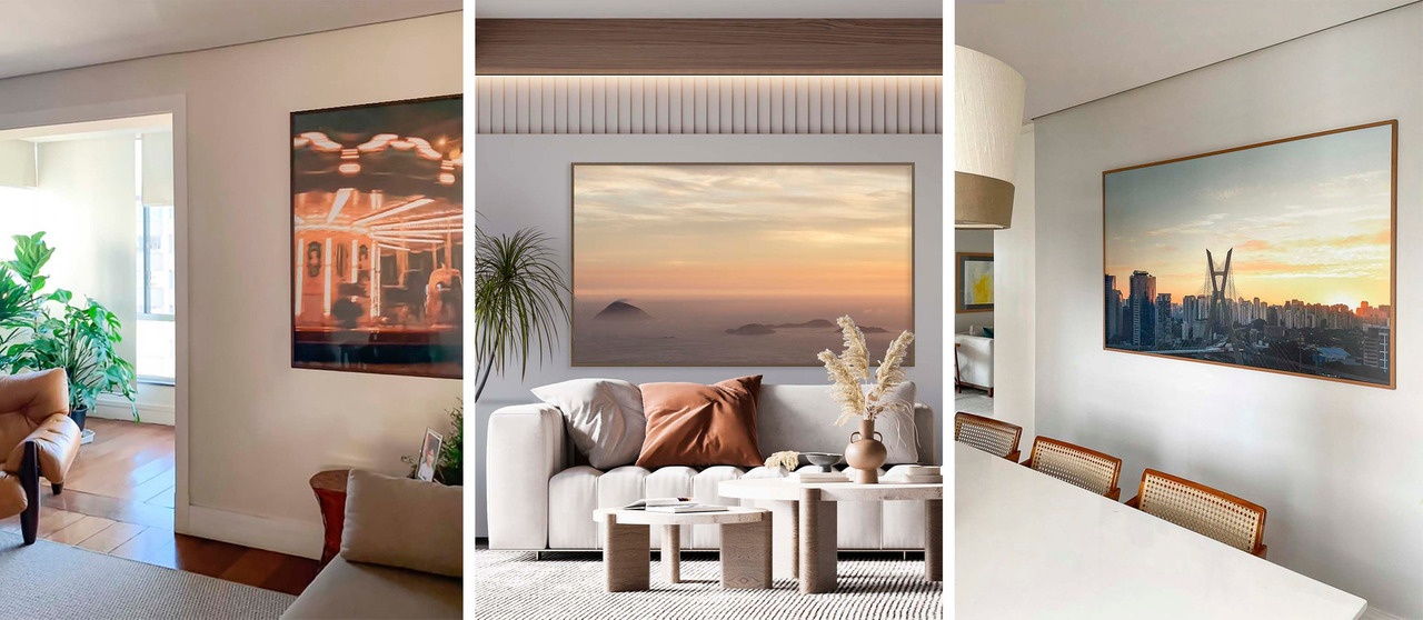 sala de estar com quadros chiques