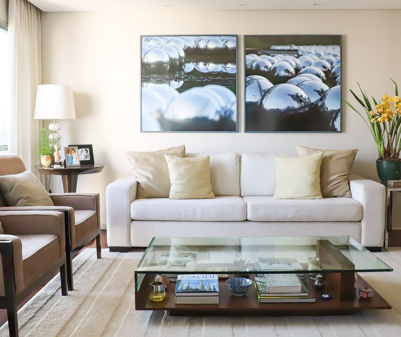 composição quadros abstratos para sala estar - arquitetura residencial