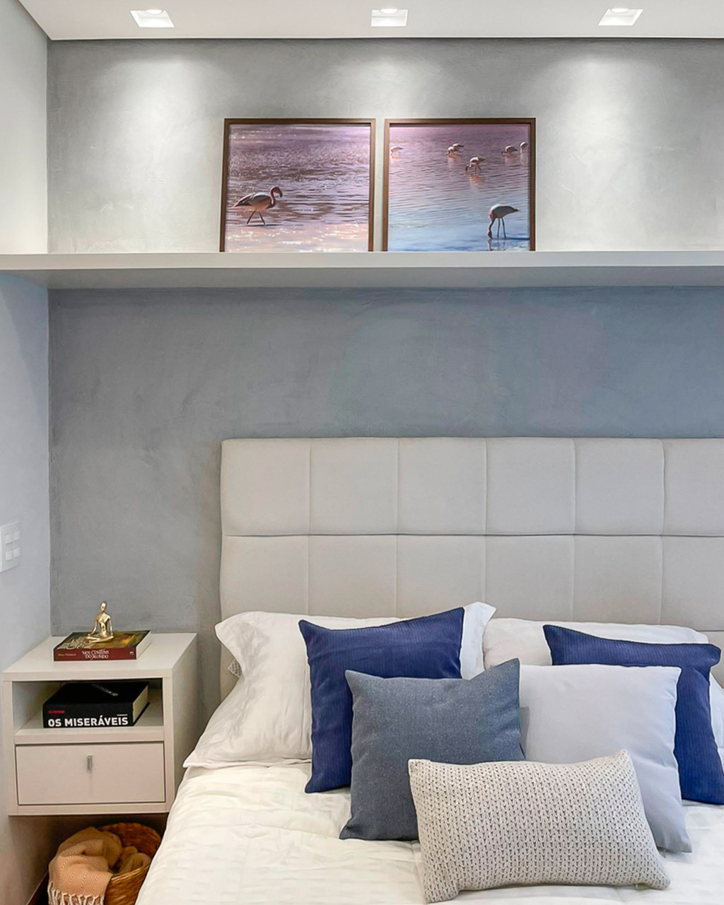 composição quadros paisagem para quarto - arquitetura residencial