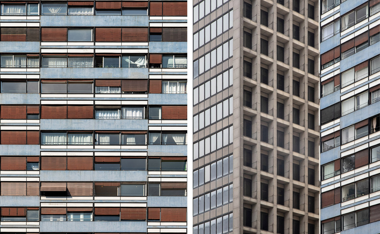 detalhes da fachada do edifício paulicéia na av. paulista