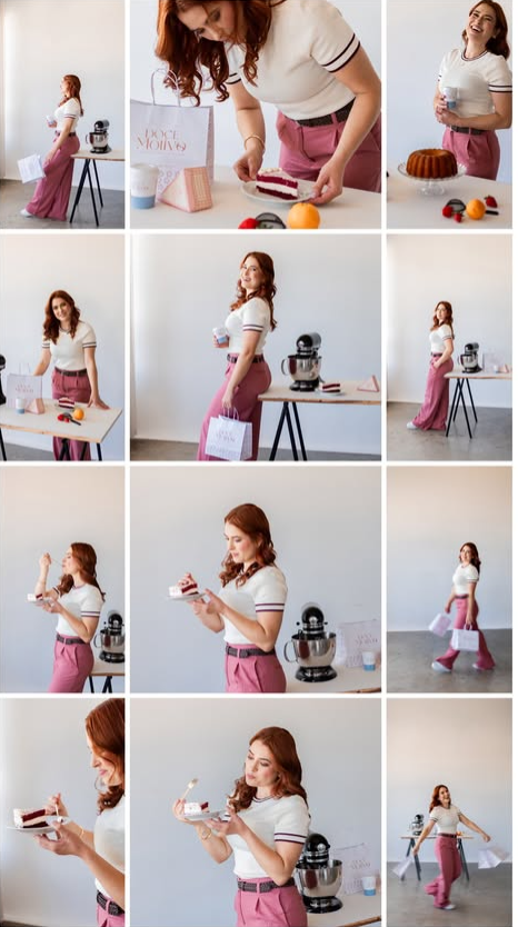 ensaio confeiteira em estúdio em curitiba