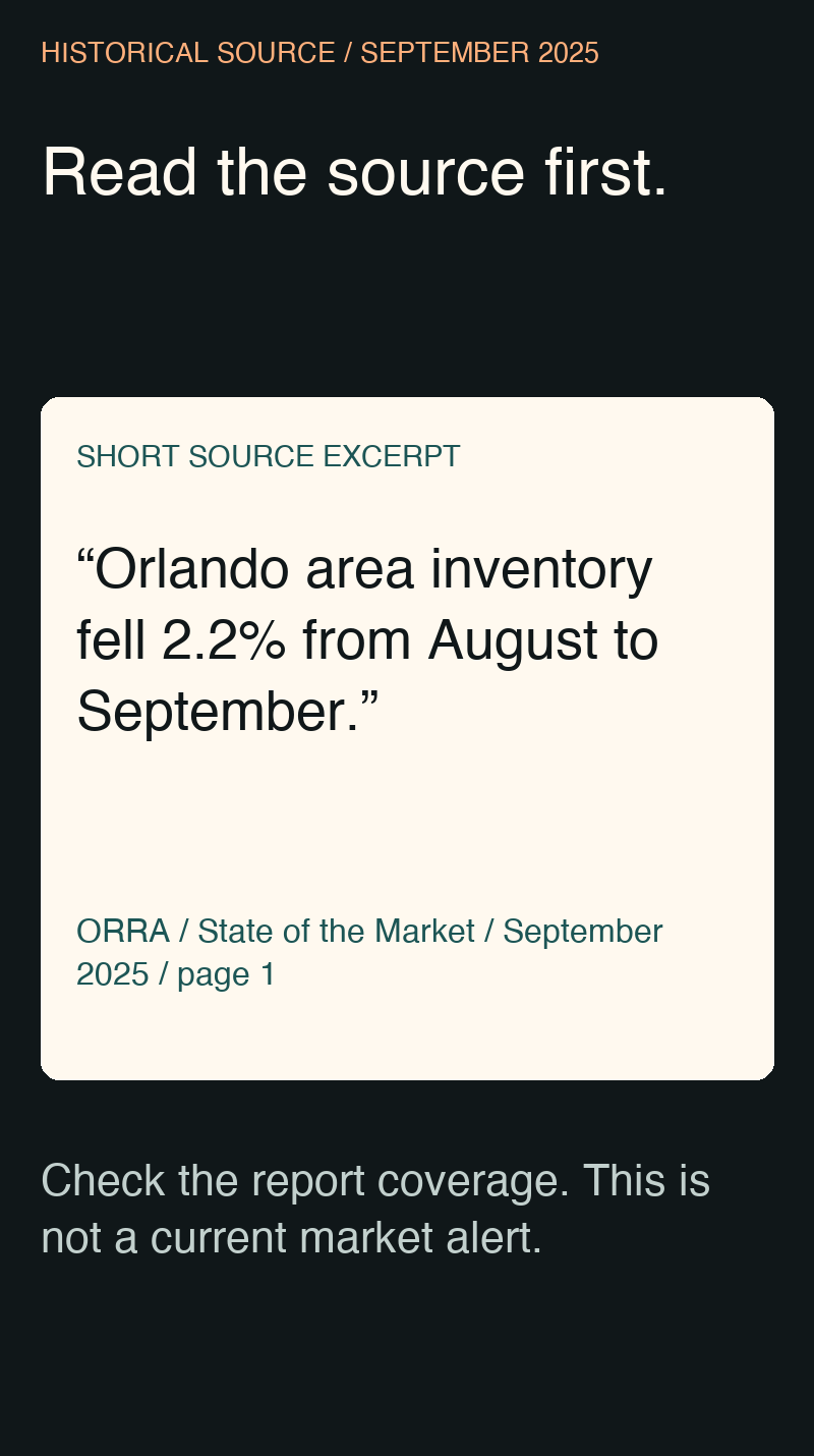 Short attributed ORRA excerpt about a historical inventory decline, labeled September 2025