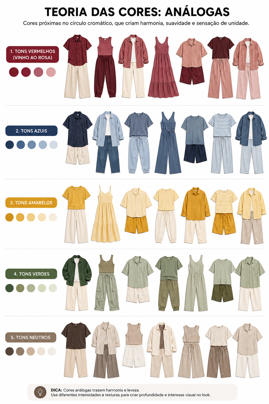 Sugestões de roupas para ensaios de familia tom sobre tom