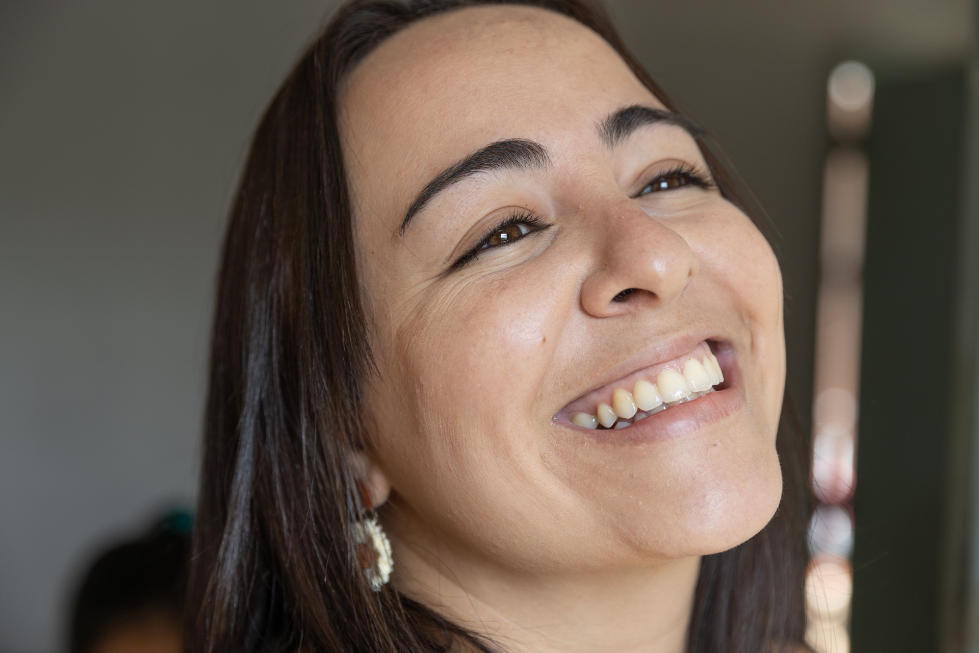 Fotografia de famílias - cliente sorrindo