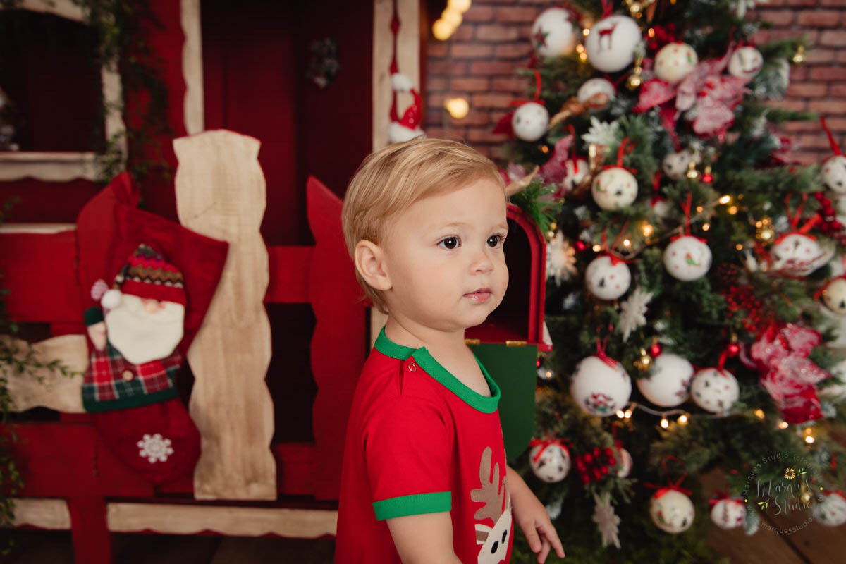 Foto de natal para bebê e família