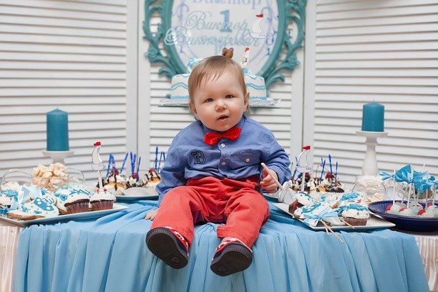 Fotografia de aniversário infantil de bebê de 1 ano