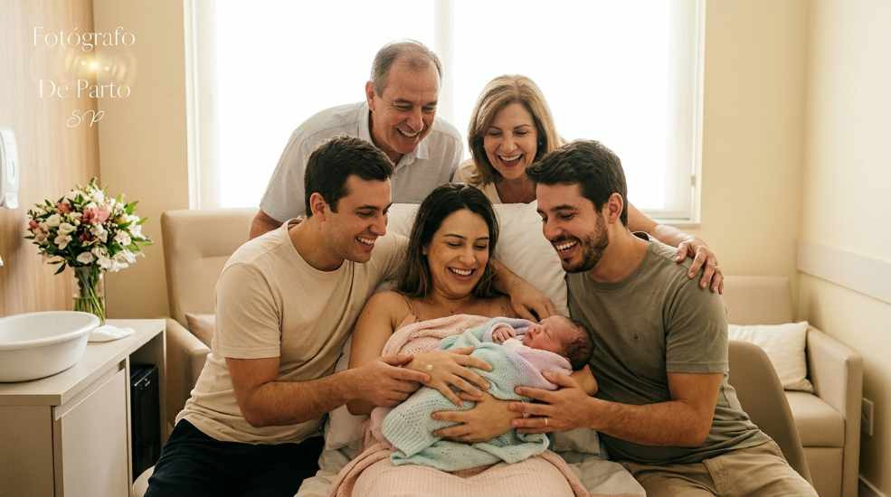 Fotografia de parto em família no ABC