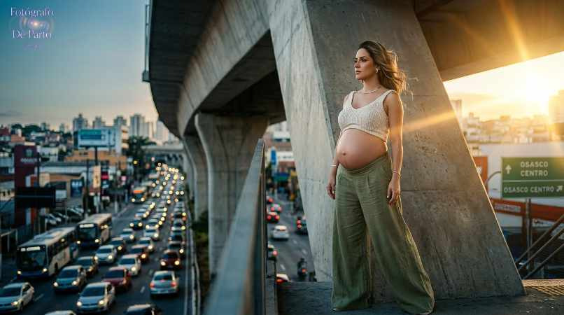 Gestante em cenário urbano em Perdizes SP