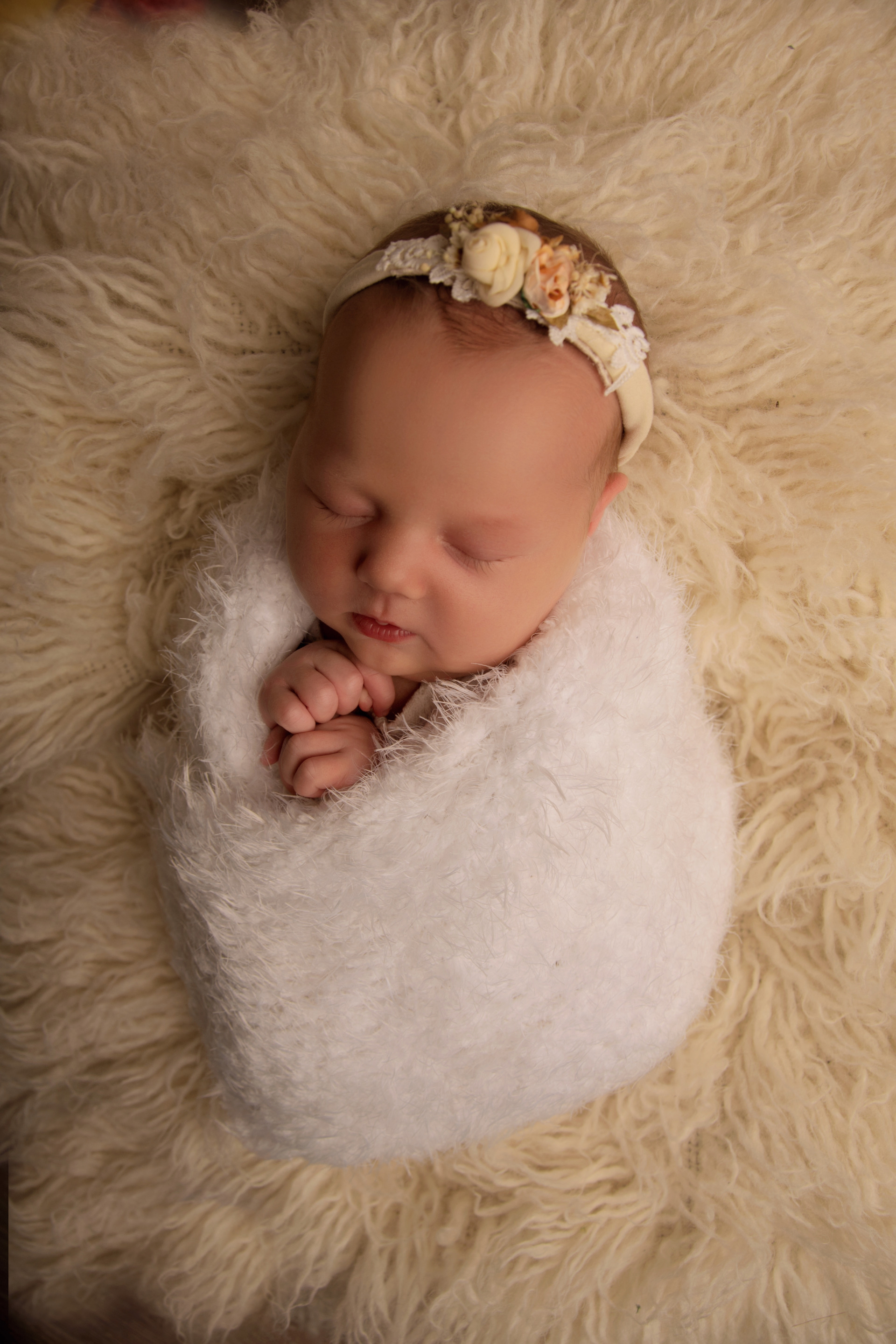 Newborn baby girl pink wrap