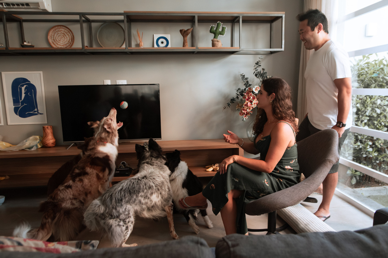 Ensaio Pet em Família na Praia de Santos | Emissário e Ponta da Praia