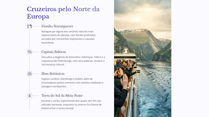 Infográfico - Cruzeiros pelo Norte da Europa