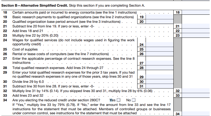 the alternate simplified credit method