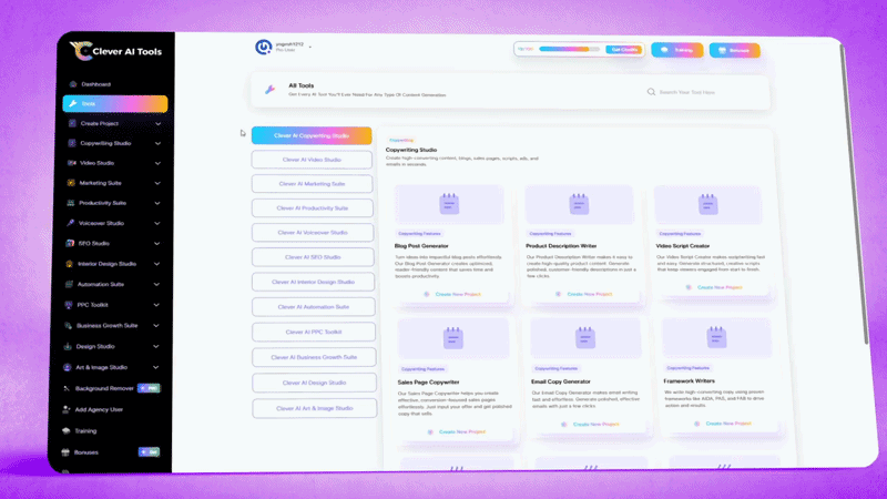Clever AI Studio voiceover studio demo