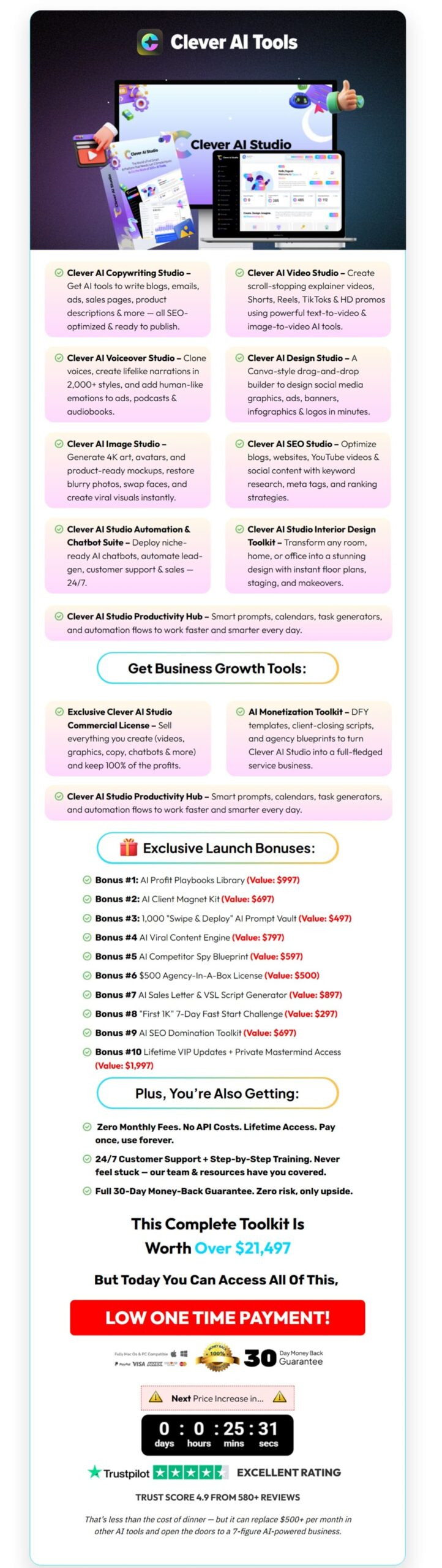Clever AI Studio pricing comparison chart