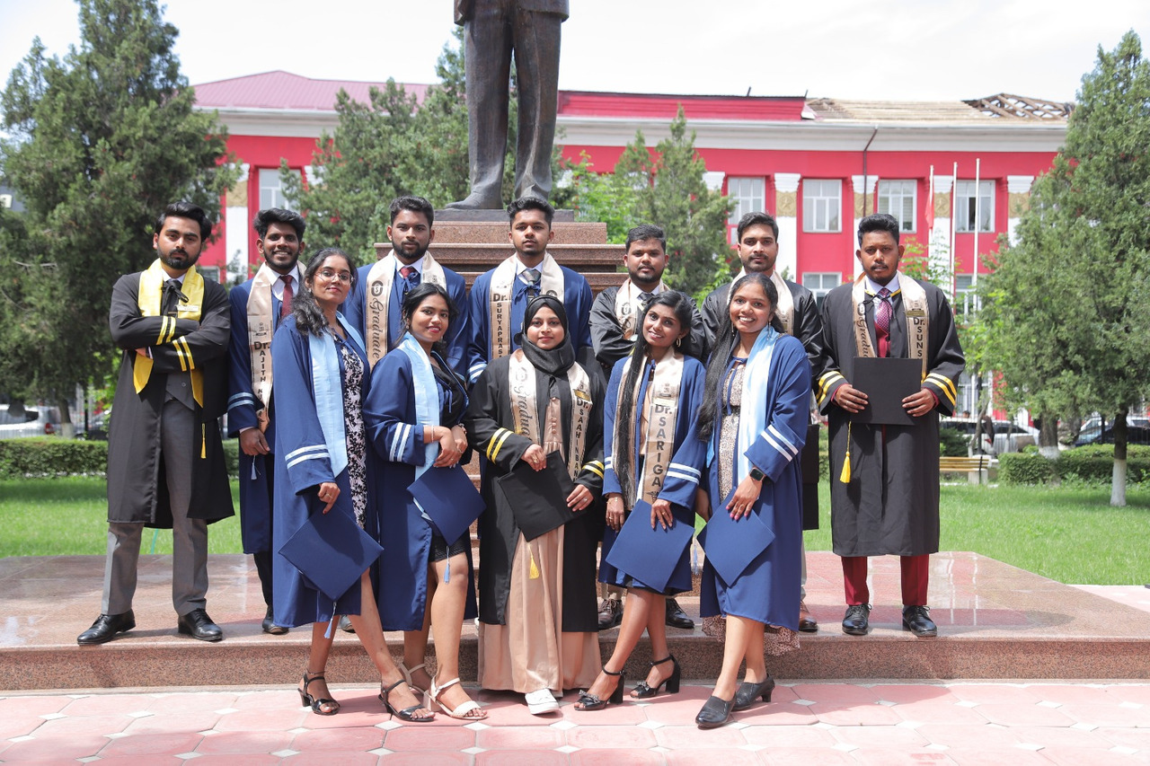 Indian students at Osh State Medical University campus