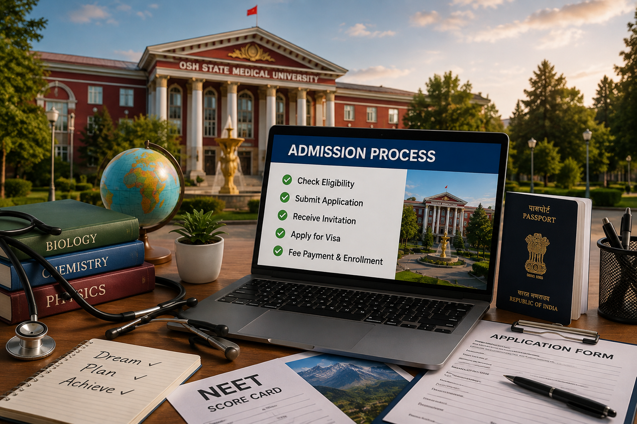 Osh State Medical University admission process for Indian students with NEET scorecard and passport