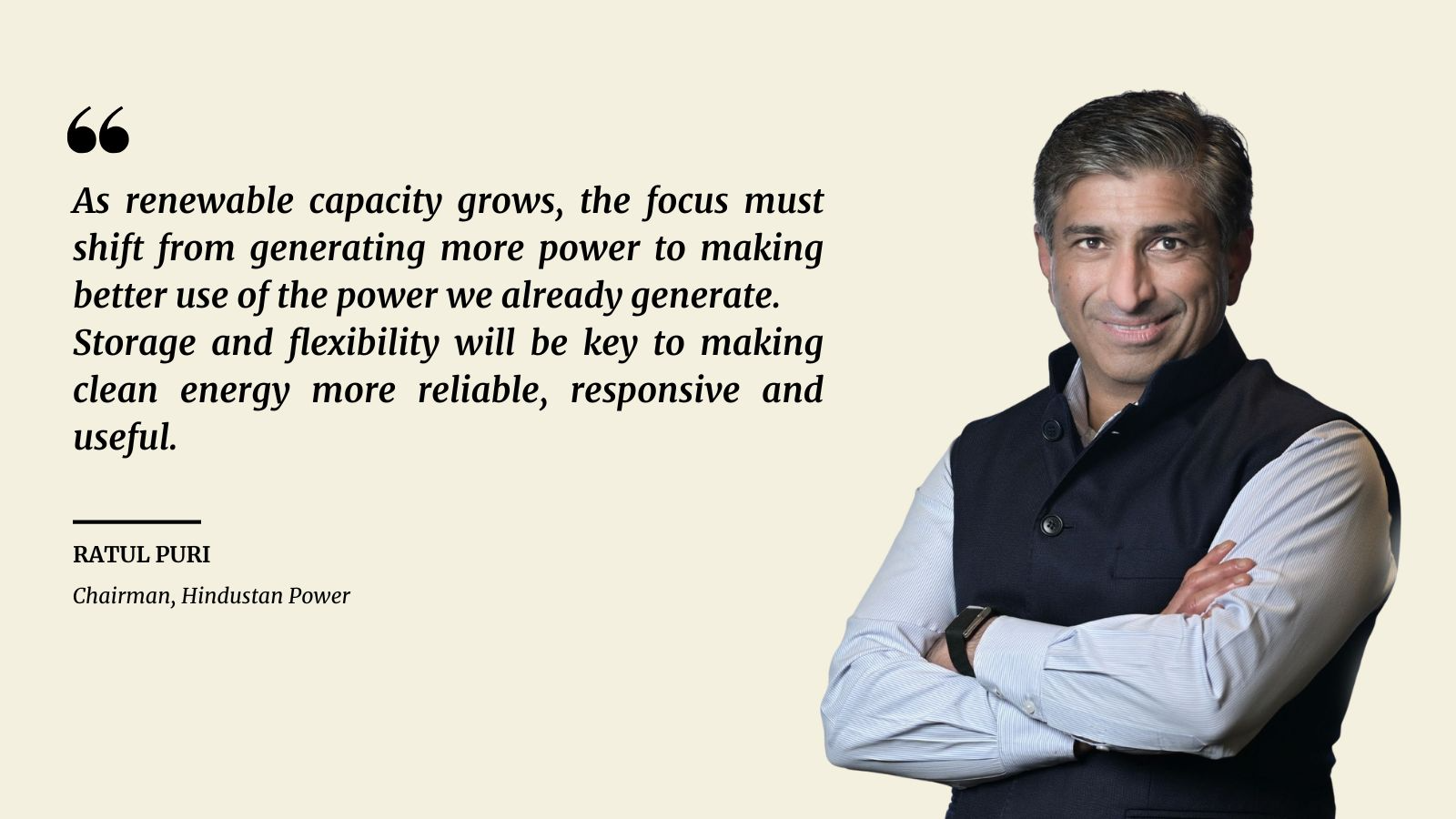 Ratul Puri Chairman of Hindustan Power on Storage